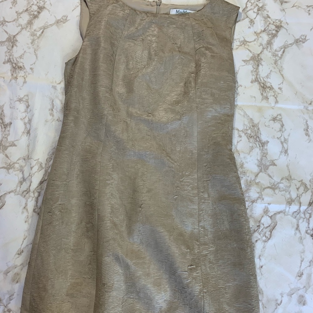 Max Mara Grey Texture Shift Cocktail Dress - Picture 3 of 7